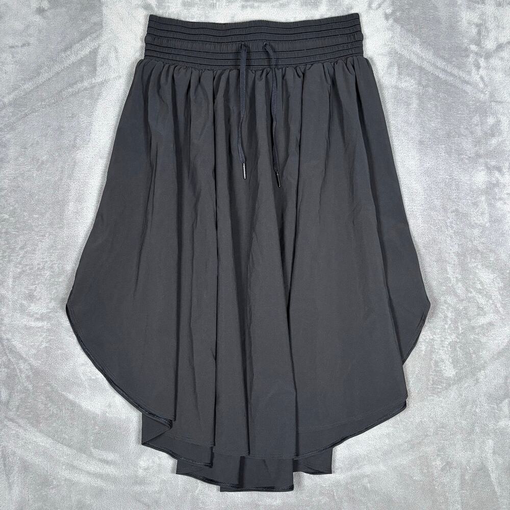 Lululemon The Everyday Skirt Black Asymmetrical Midi Skirt Size 6